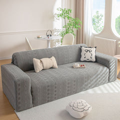 High Stretch Embossed Geometric Slipcover for Couch, Cozy Plush Fleece Couch Cover - Ornate Home