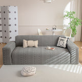 High Stretch Embossed Geometric Slipcover for Couch, Cozy Plush Fleece Couch Cover - Ornate Home