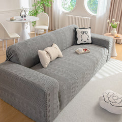 High Stretch Embossed Geometric Slipcover for Couch, Cozy Plush Fleece Couch Cover - Ornate Home