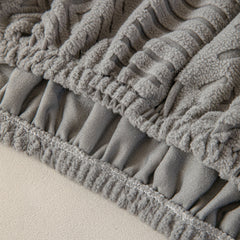 High Stretch Embossed Geometric Slipcover for Couch, Cozy Plush Fleece Couch Cover - Ornate Home