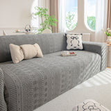 High Stretch Embossed Geometric Slipcover for Couch, Cozy Plush Fleece Couch Cover - Ornate Home