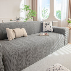High Stretch Embossed Geometric Slipcover for Couch, Cozy Plush Fleece Couch Cover - Ornate Home