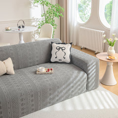High Stretch Embossed Geometric Slipcover for Couch, Cozy Plush Fleece Couch Cover - Ornate Home