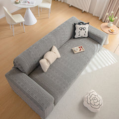 High Stretch Embossed Geometric Slipcover for Couch, Cozy Plush Fleece Couch Cover - Ornate Home