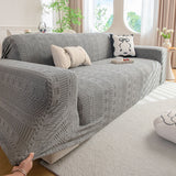 High Stretch Embossed Geometric Slipcover for Couch, Cozy Plush Fleece Couch Cover - Ornate Home