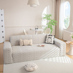 High Stretch Embossed Geometric Slipcover for Couch, Cozy Plush Fleece Couch Cover - Ornate Home
