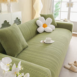 High Stretch Herringbone Textured Slipcover for Standard & L-Shaped Sectional Couches - Ornate Home