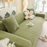High Stretch Herringbone Textured Slipcover for Standard & L-Shaped Sectional Couches - Ornate Home