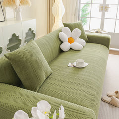 High Stretch Herringbone Textured Slipcover for Standard & L-Shaped Sectional Couches - Ornate Home