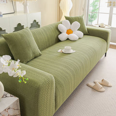High Stretch Herringbone Textured Slipcover for Standard & L-Shaped Sectional Couches - Ornate Home
