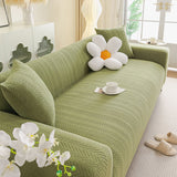 High Stretch Herringbone Textured Slipcover for Standard & L-Shaped Sectional Couches - Ornate Home