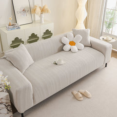 High Stretch Herringbone Textured Slipcover for Standard & L-Shaped Sectional Couches - Ornate Home