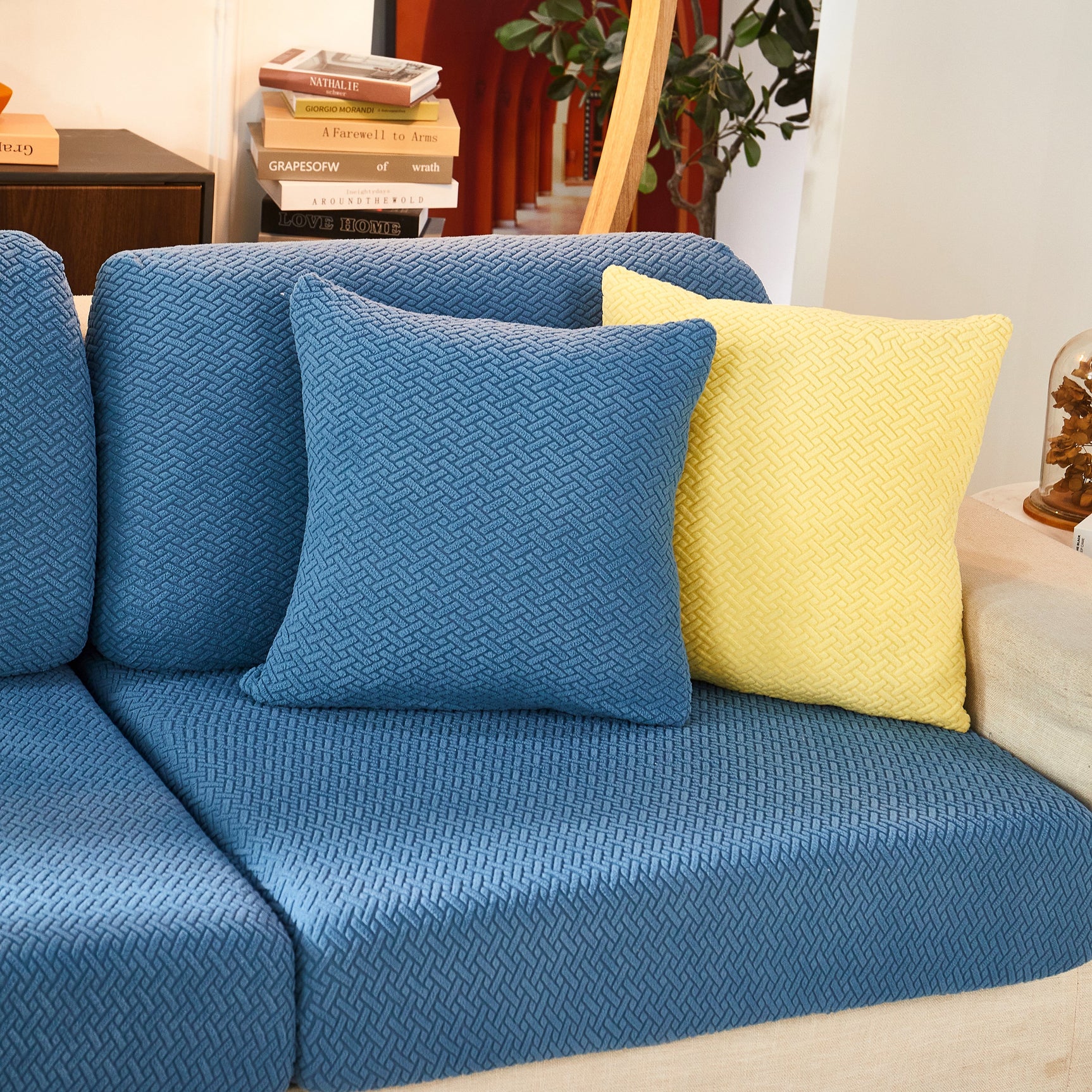 High Stretch Separate Cushion Covers Sofa Slipcover for L-Shaped Sectional Couch - Ornate Home
