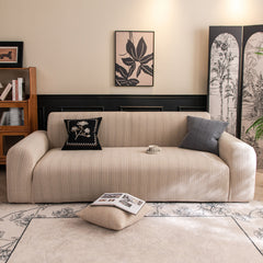 High Stretch Wheat Ear Embossed Textured Couch Slipcover, Water Repellent Sofa Cover - Ornate Home