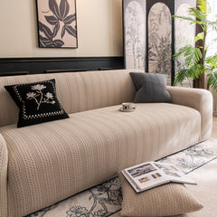 High Stretch Wheat Ear Embossed Textured Couch Slipcover, Water Repellent Sofa Cover - Ornate Home