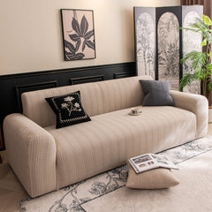 High Stretch Wheat Ear Embossed Textured Couch Slipcover, Water Repellent Sofa Cover - Ornate Home