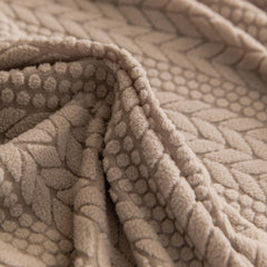 High Stretch Wheat Ear Embossed Textured Couch Slipcover, Water Repellent Sofa Cover - Ornate Home