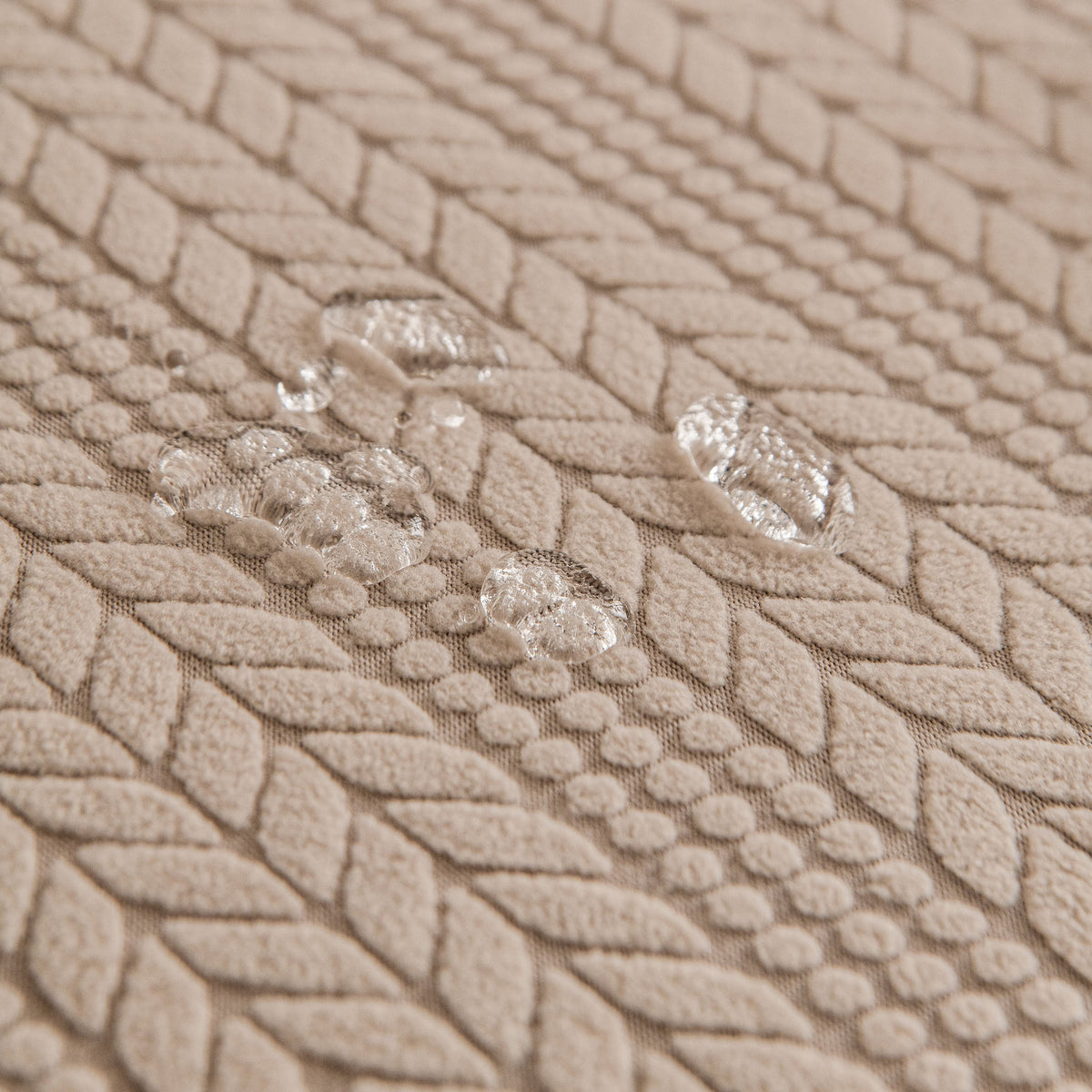 High Stretch Wheat Ear Embossed Textured Couch Slipcover, Water Repellent Sofa Cover - Ornate Home