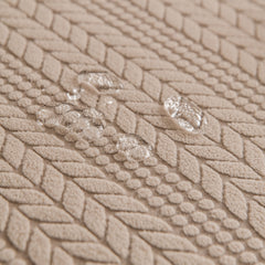 High Stretch Wheat Ear Embossed Textured Couch Slipcover, Water Repellent Sofa Cover - Ornate Home