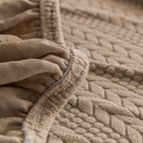 High Stretch Wheat Ear Embossed Textured Couch Slipcover, Water Repellent Sofa Cover - Ornate Home