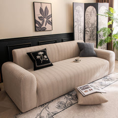 High Stretch Wheat Ear Embossed Textured Couch Slipcover, Water Repellent Sofa Cover - Ornate Home