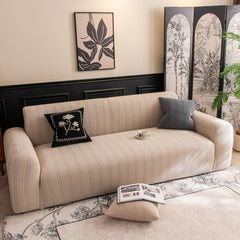 High Stretch Wheat Ear Embossed Textured Couch Slipcover, Water Repellent Sofa Cover - Ornate Home