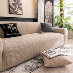 High Stretch Wheat Ear Embossed Textured Couch Slipcover, Water Repellent Sofa Cover - Ornate Home