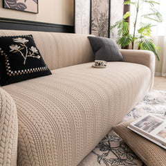 High Stretch Wheat Ear Embossed Textured Couch Slipcover, Water Repellent Sofa Cover - Ornate Home