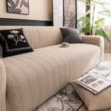 High Stretch Wheat Ear Embossed Textured Couch Slipcover, Water Repellent Sofa Cover - Ornate Home