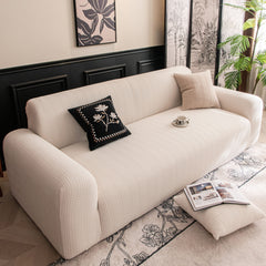 High Stretch Wheat Ear Embossed Textured Couch Slipcover, Water Repellent Sofa Cover - Ornate Home