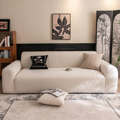 High Stretch Wheat Ear Embossed Textured Couch Slipcover, Water Repellent Sofa Cover - Ornate Home