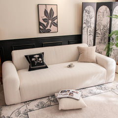 High Stretch Wheat Ear Embossed Textured Couch Slipcover, Water Repellent Sofa Cover - Ornate Home