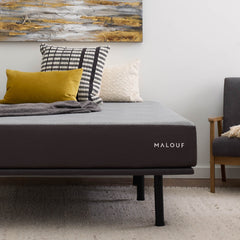 Highrise Charcoal Full Thin Deck Upholstered Platform Bed Frame - Ornate Home