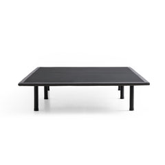 Highrise Charcoal Queen Thin Deck Upholstered Platform Bed Frame - Ornate Home