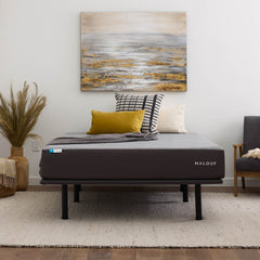 Highrise Charcoal Twin Thin Deck Upholstered Platform Bed Frame - Ornate Home