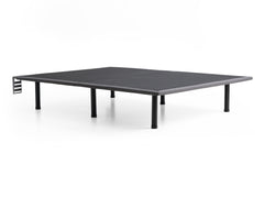 Highrise Charcoal Twin XL Thin Deck Upholstered Platform Bed Frame - Ornate Home