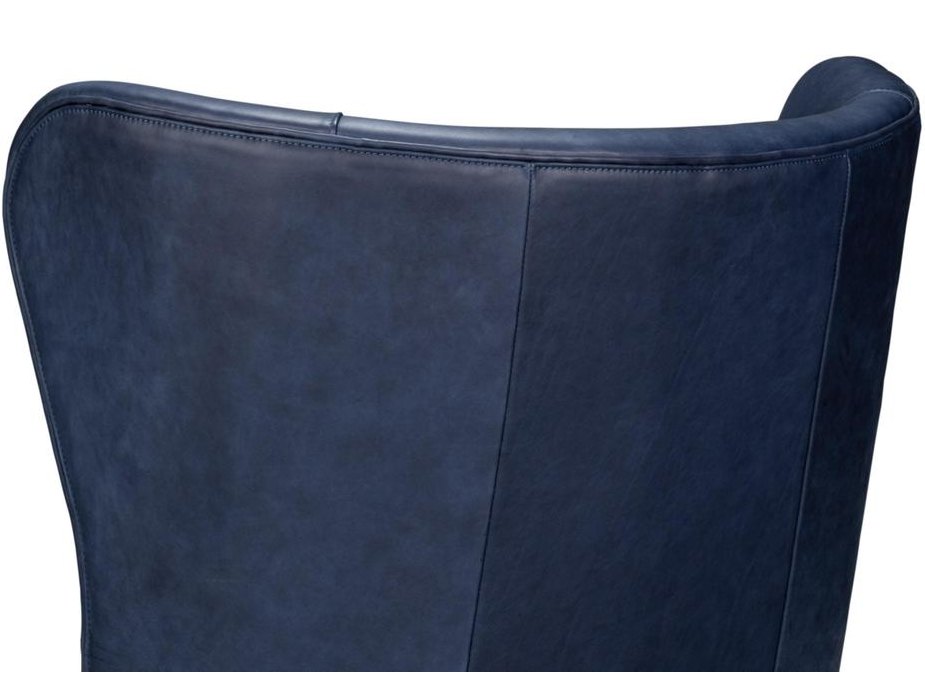 Hightower Blue Distilled Leather Chair - Ornate Home