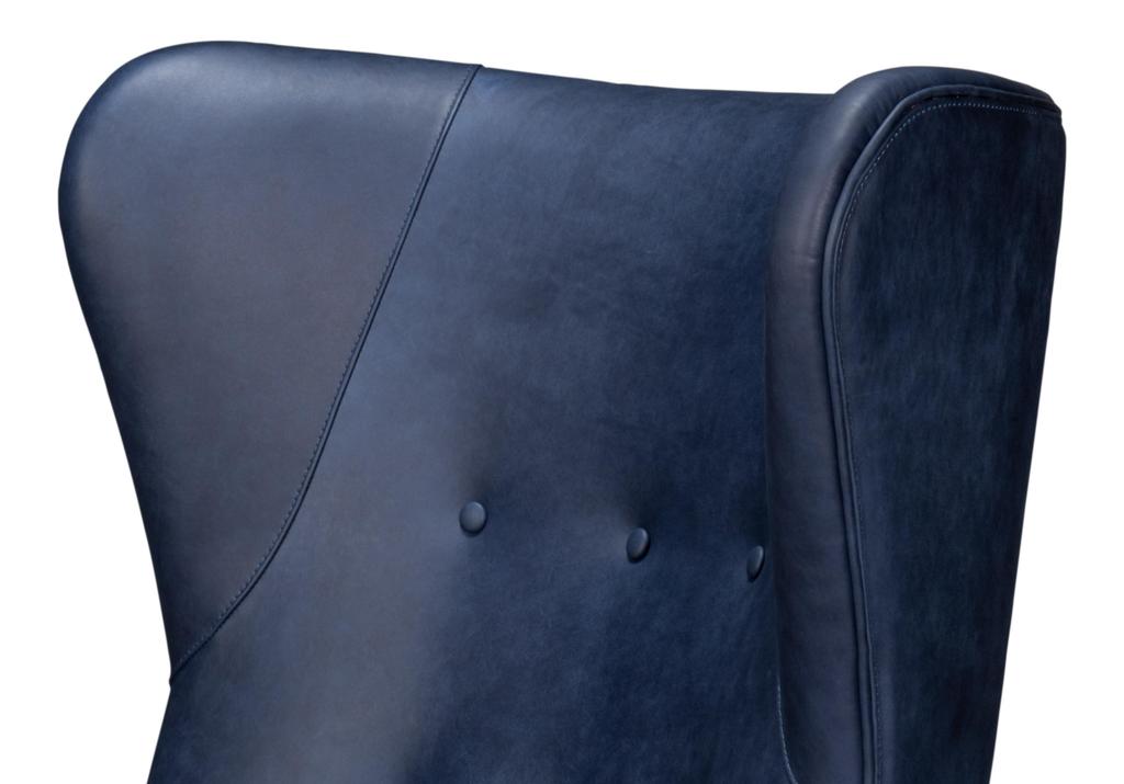 Hightower Blue Distilled Leather Chair - Ornate Home