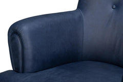 Hightower Blue Distilled Leather Chair - Ornate Home