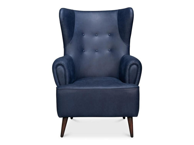 Hightower Blue Distilled Leather Chair - Ornate Home