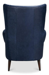 Hightower Blue Distilled Leather Chair - Ornate Home