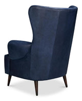 Hightower Blue Distilled Leather Chair - Ornate Home