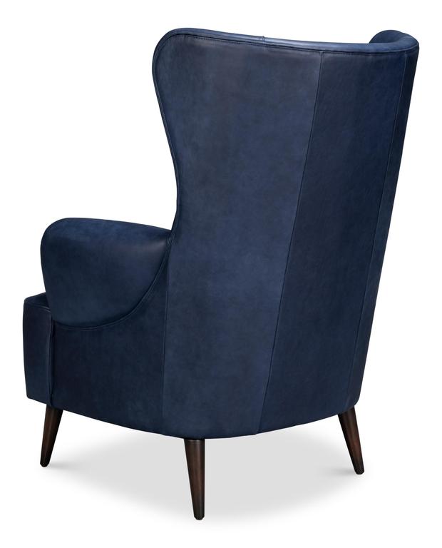 Hightower Blue Distilled Leather Chair - Ornate Home