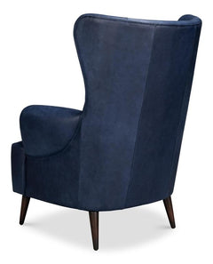 Hightower Blue Distilled Leather Chair - Ornate Home