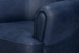 Hightower Blue Distilled Leather Chair - Ornate Home
