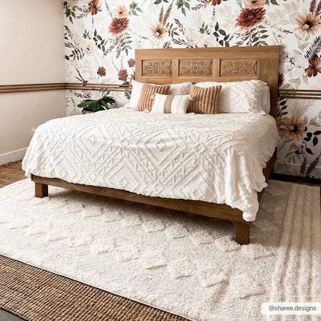 Hija Cream High-Low Area Rug - Ornate Home