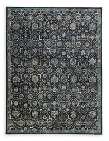 Hilcott Blue/Cream/Brown 7'10" x 10'6" Rug (Online Special Price) - Ornate Home