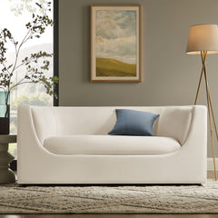 Hilda Alabaster 67" Curved Back Performance Velvet Loveseat - Ornate Home