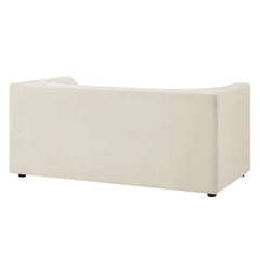 Hilda Alabaster 67" Curved Back Performance Velvet Loveseat - Ornate Home