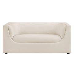 Hilda Alabaster 67" Curved Back Performance Velvet Loveseat - Ornate Home